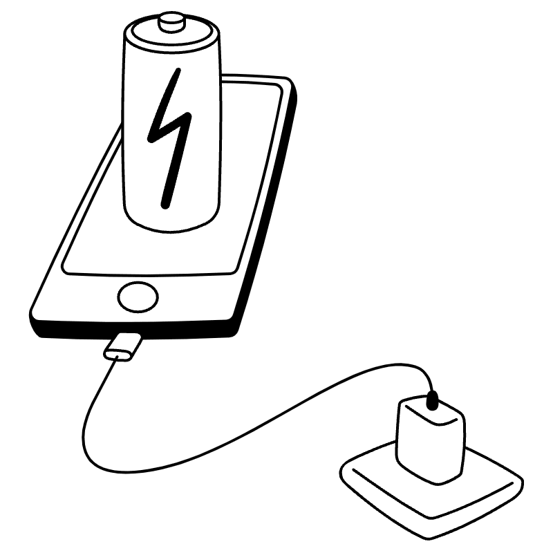 Phone Charging Illustration from Milano Set