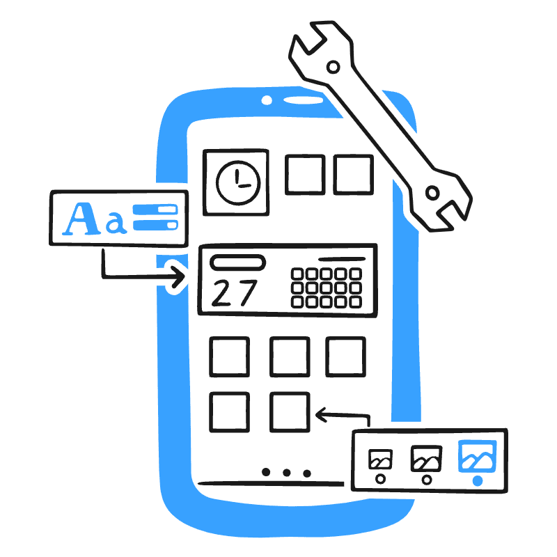 Phone Customization Illustration from Brooklyn Set