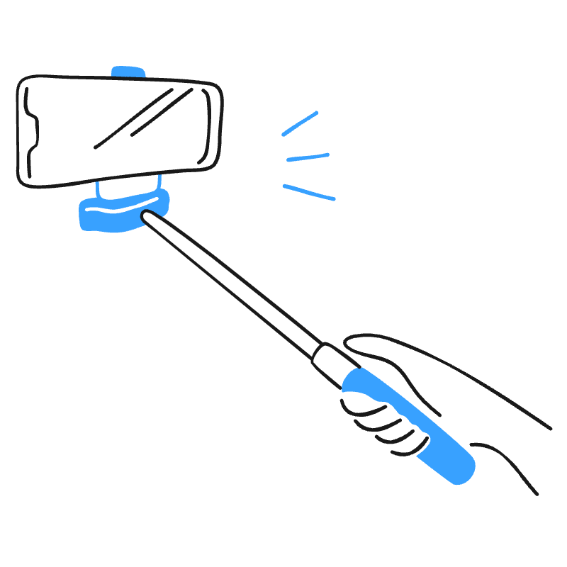 Phone Selfie Stick Illustration from Brooklyn Set