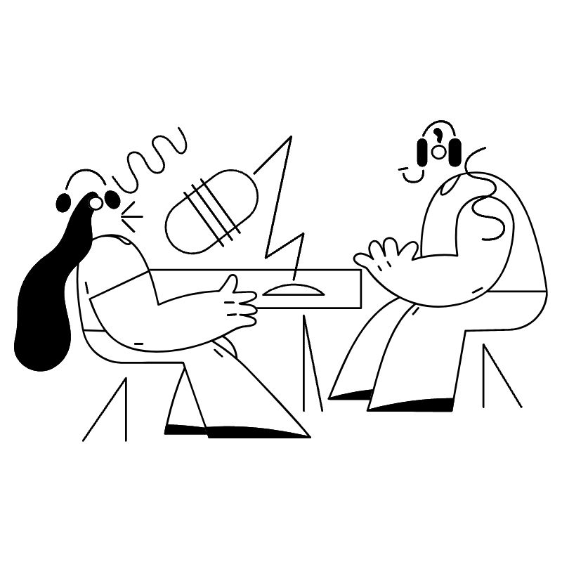 Podcast Speaker With Guest 1 Illustration from New York Monoline Set