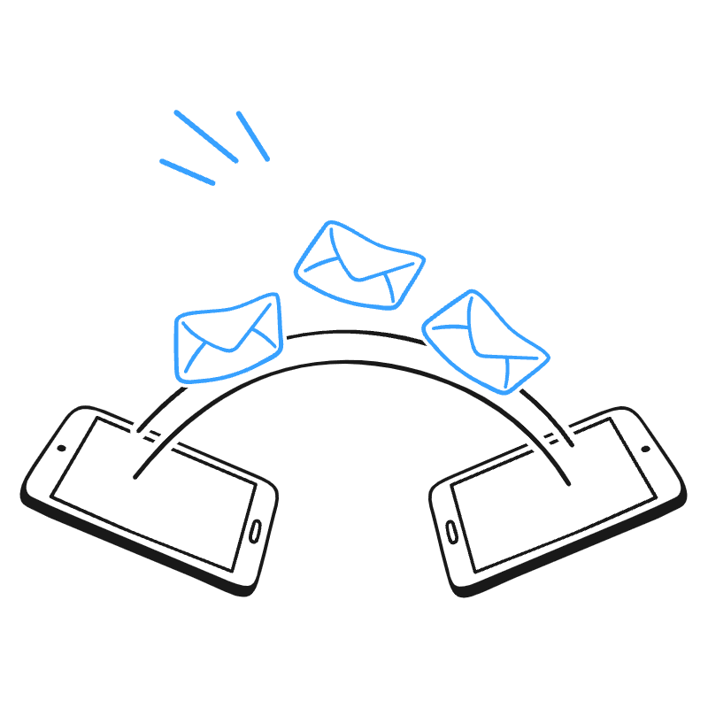 Sending Receiving Texts Messages 2 Illustration from Brooklyn Set