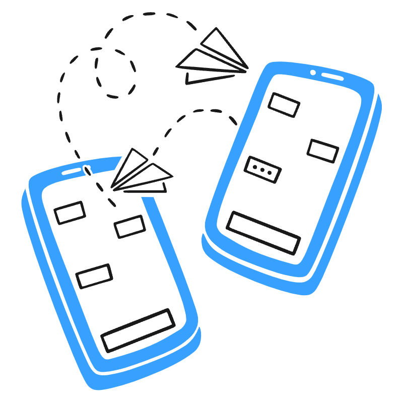 Sending Receiving Texts Messages Illustration from Brooklyn Set