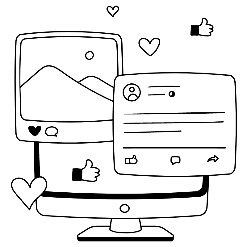 Social Media Illustration from Milano Set