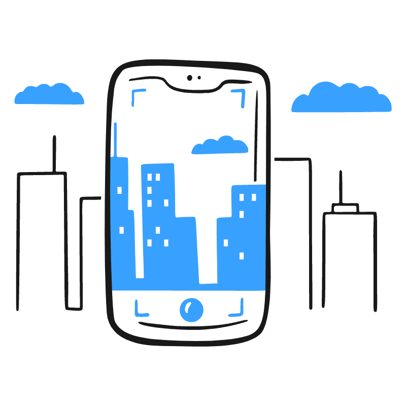 Taking A Mobile Photo Illustration from Brooklyn Set