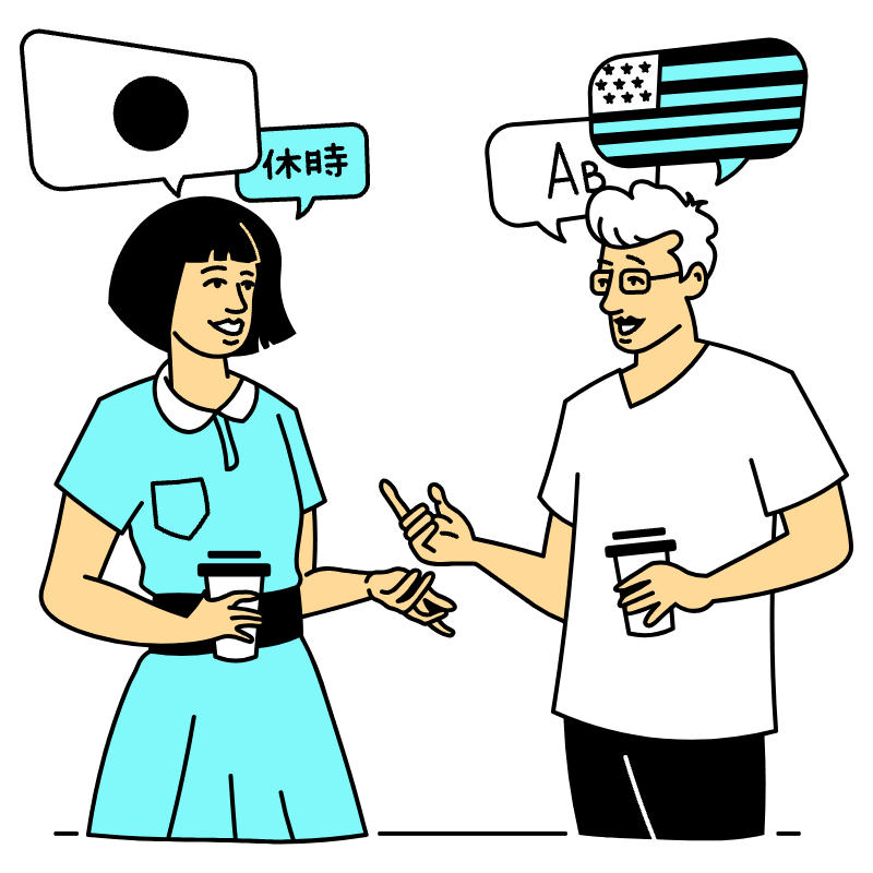 Translate People Talking In A Different Languages Illustration from London Set