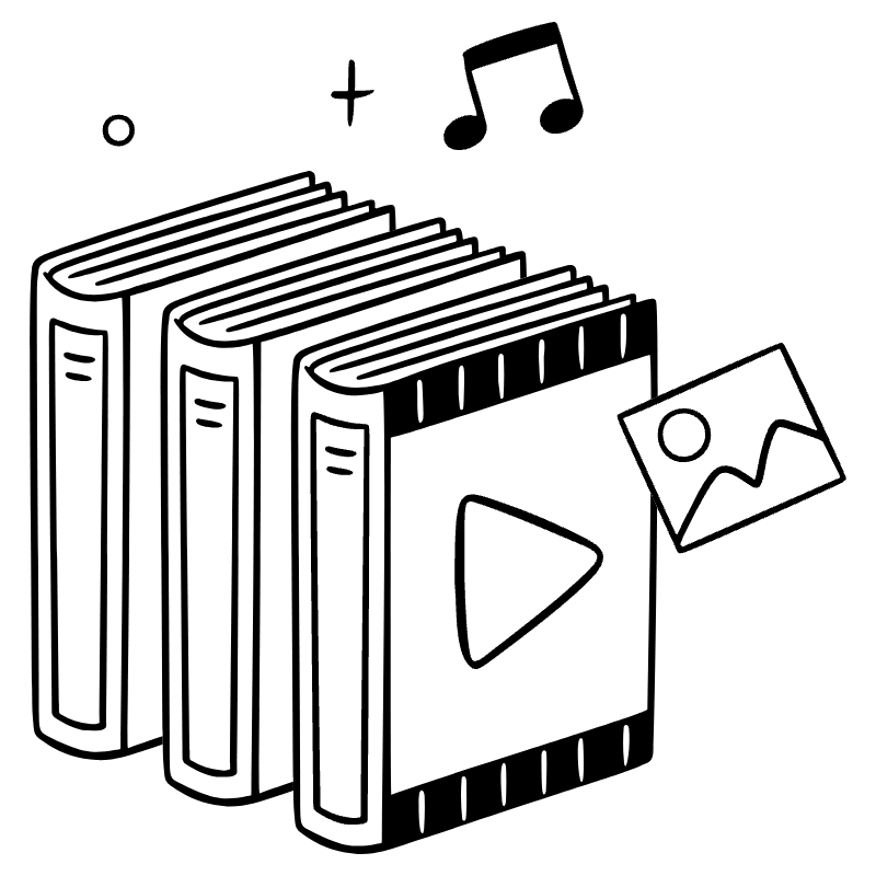 Content Media Library Illustration from Milano Set