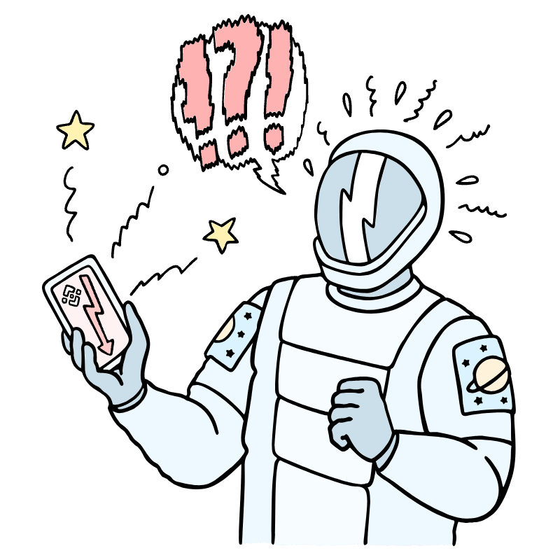 Astronaut Grumpy Illustration from Bruxelles Set