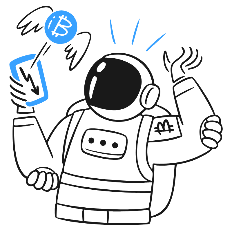 Astronaut Panicked Checking Their Smartphone Illustration from Brooklyn Set