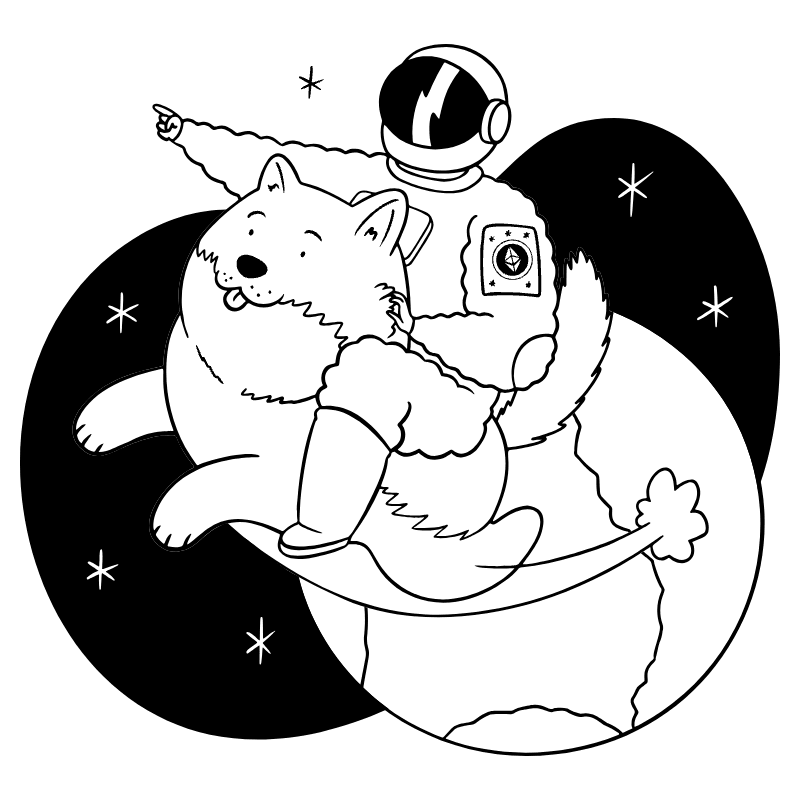 Astronaut Riding Doge Illustration from Milano Set