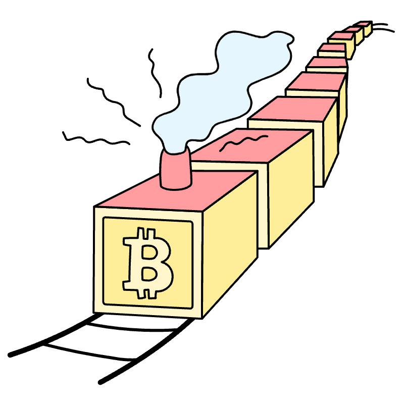 Blockchain Train Illustration from Bruxelles Set