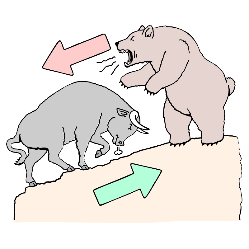 Bull Vs Bear Market Illustration from Bruxelles Set