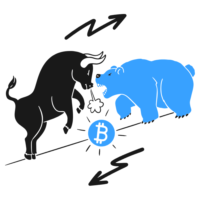 Bull Vs Bear Market Illustration from Brooklyn Set
