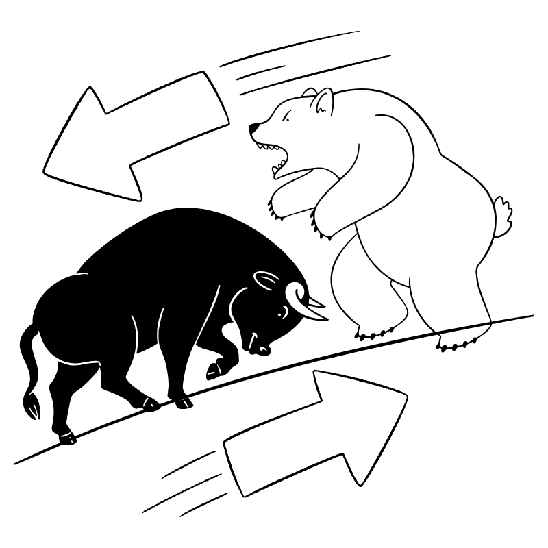 Bull Vs Bear Market Illustration from Milano Set