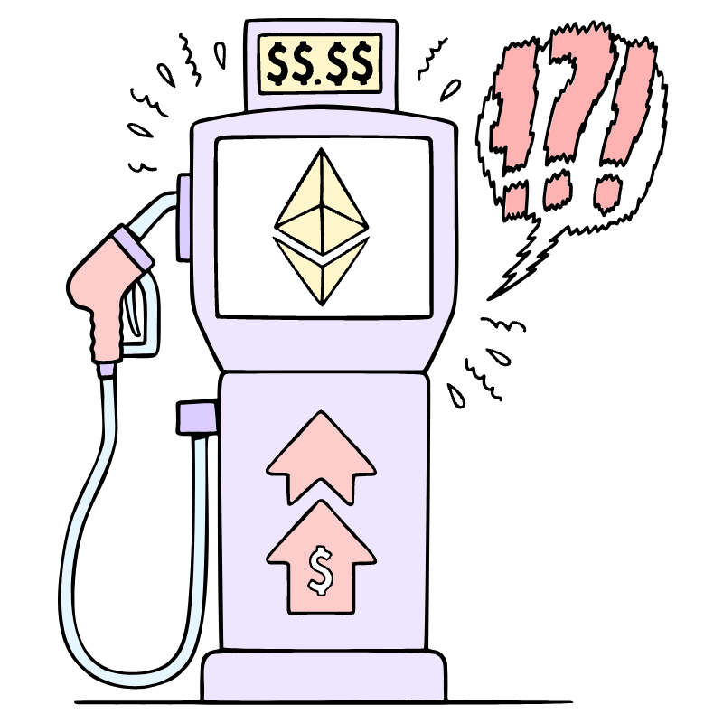 Gas Fees Altcoins Affordable Illustration from Bruxelles Set