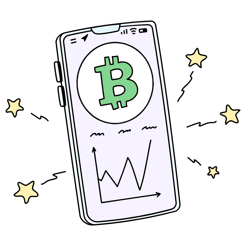 Smartphone Crypto Apps Illustration from Bruxelles Set