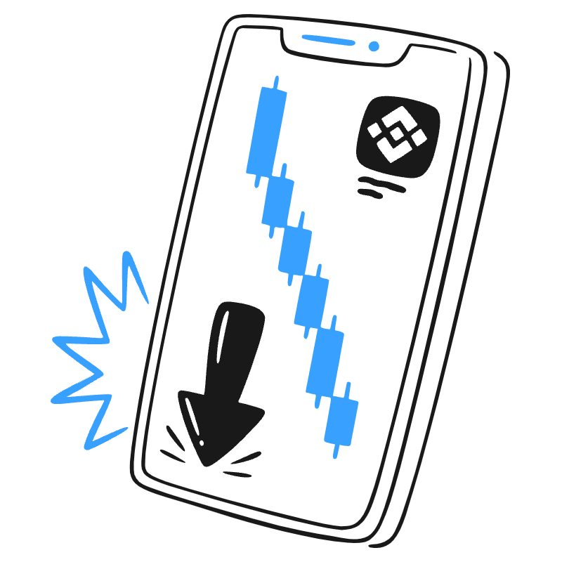 Smartphone With Negative Chart Market Crashing Illustration from Brooklyn Set