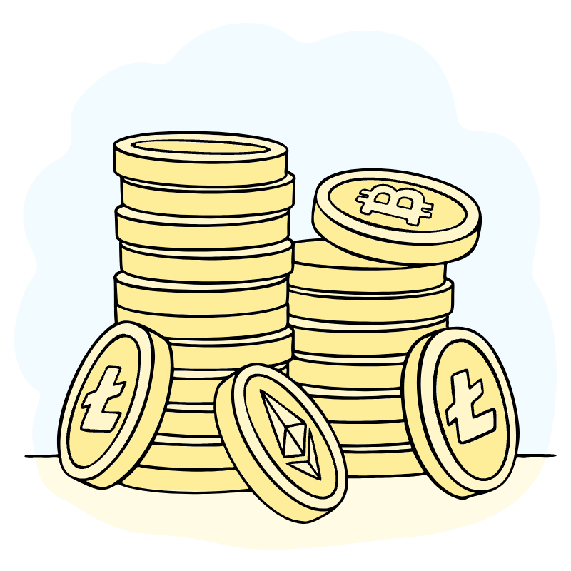 Stack Of Cryptocoins Tokens Illustration from Bruxelles Set