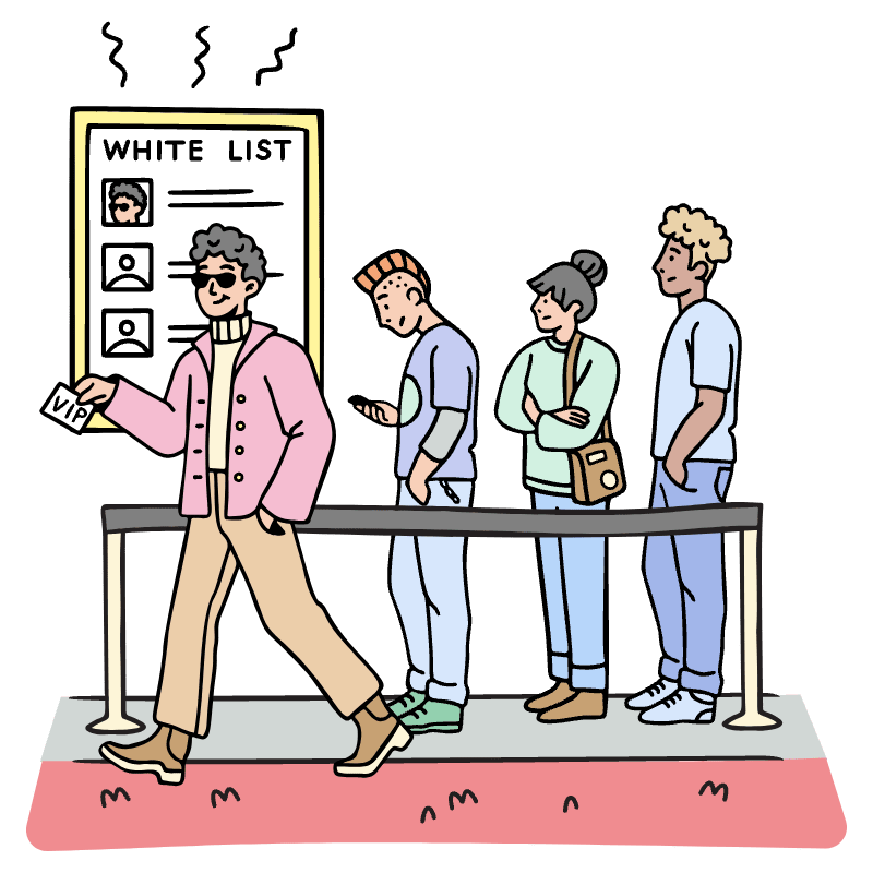 White List Person Cutting A Line Illustration from Bruxelles Set