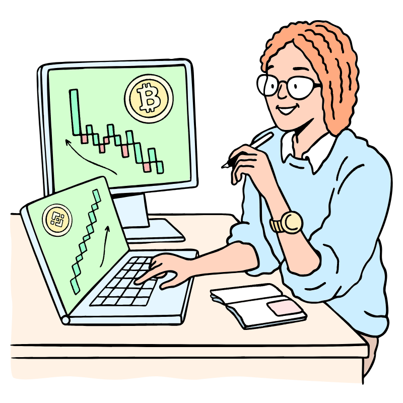 Woman In Crypto Illustration from Bruxelles Set