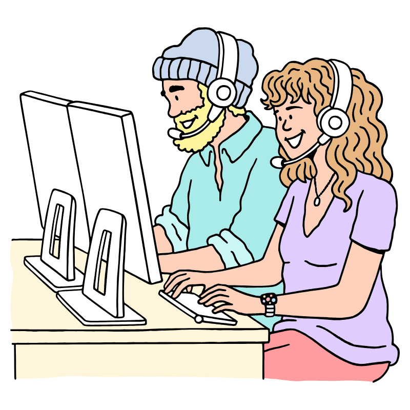 Customer Service Support Digital Customer Service Call Center Illustration from Bruxelles Set