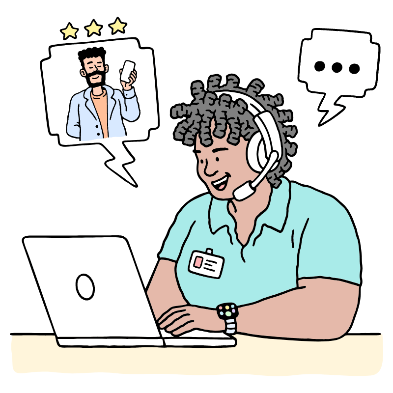 Customer Service Support Listening To Feedback From Users And Customers Illustration from Bruxelles Set