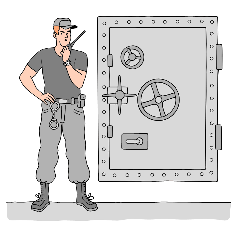 Customer Service Support Security Safety Illustration from Bruxelles Set