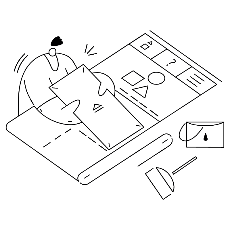 Designing A Website Illustration from New York Monoline Set