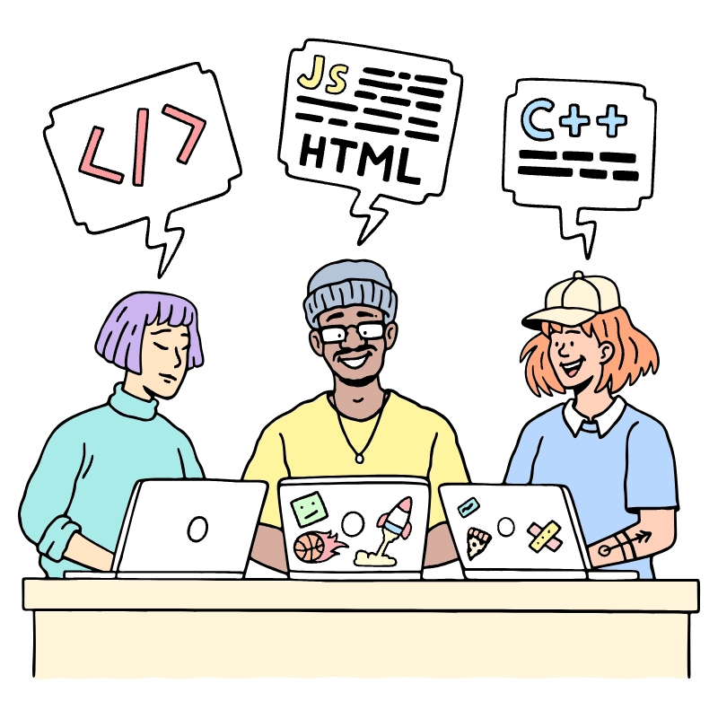 Development Team Coding Illustration from Bruxelles Set