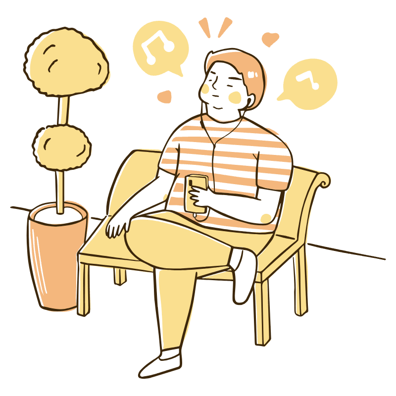 Listening Music Illustration from Djakarta Set