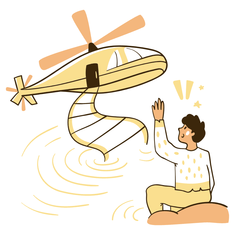 Helicopter Rescuring 2 Illustration from Djakarta Set