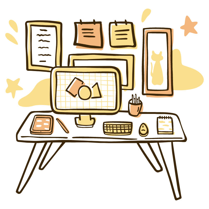 Designer Desk Illustration from Djakarta Set