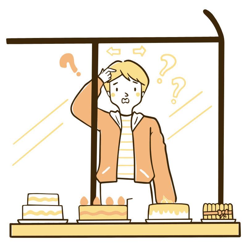 Customer Having Too Many Choices Illustration from Djakarta Set