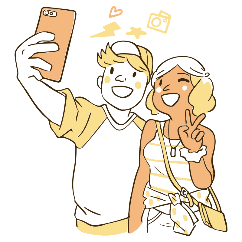 Selfie Illustration from Djakarta Set