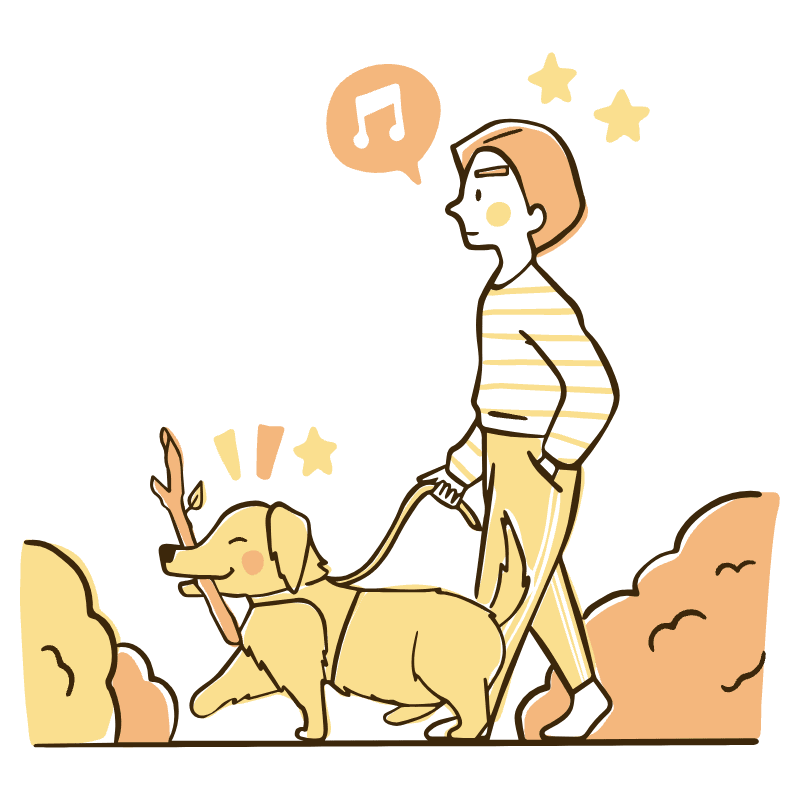 Walking A Dog Illustration from Djakarta Set