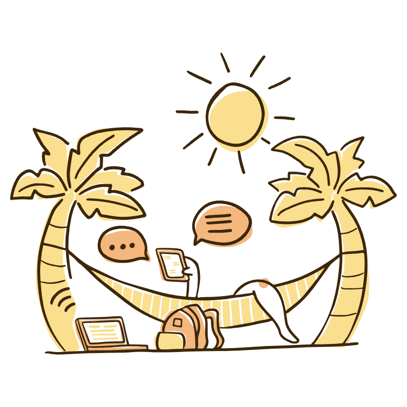 Digital Nomad Working Near Beach Illustration from Djakarta Set