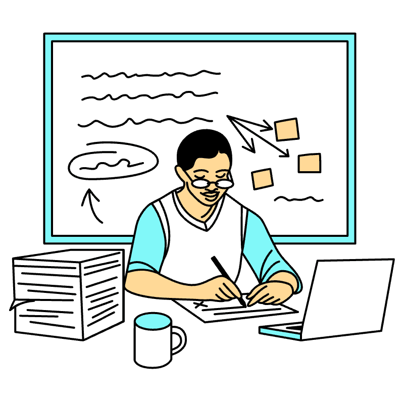 Education Teacher Grading Illustration from London Set