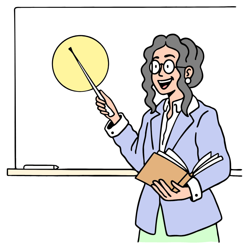 Education Teacher Presenting Illustration from Bruxelles Set