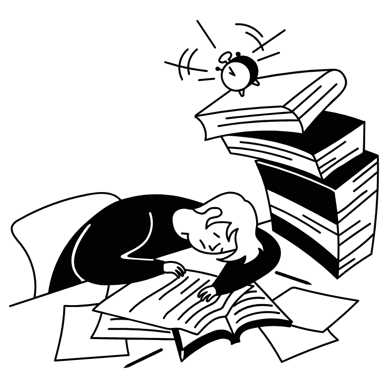 Student Exhausted 1 Illustration from Milano Set