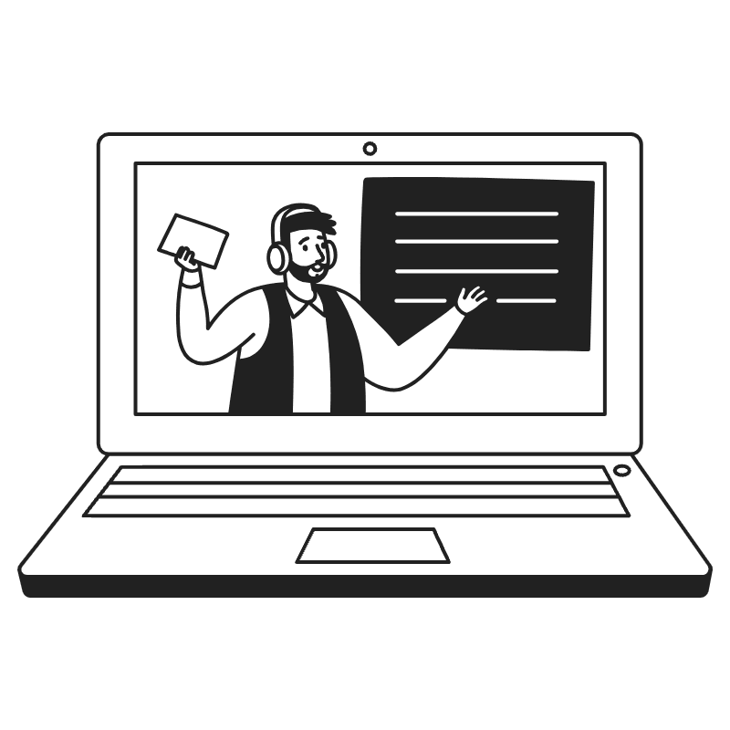 Teacher Virtual Classroom Illustration from Milano Set