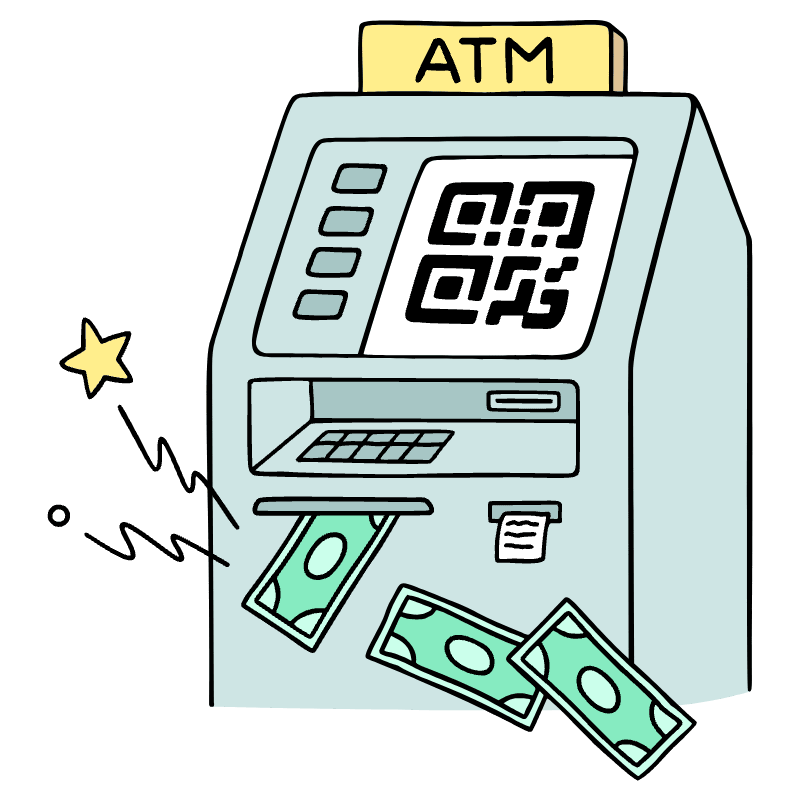 Card Less Withdrawal Illustration from Bruxelles Set