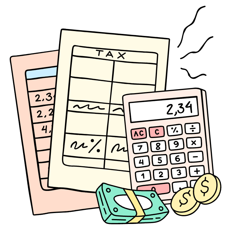Computing Taxes 3 Illustration from Bruxelles Set
