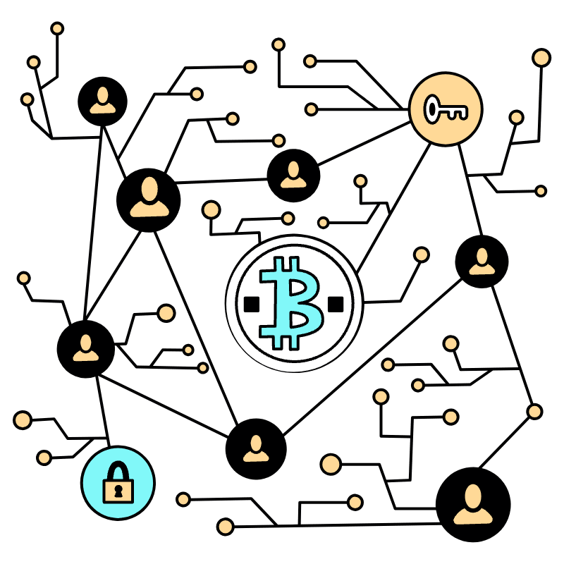 Finance Blackchain Network Illustration from London Set