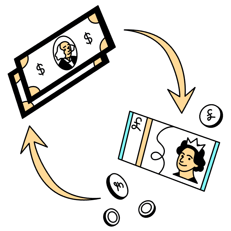 Finance Currency Exchange Illustration from London Set