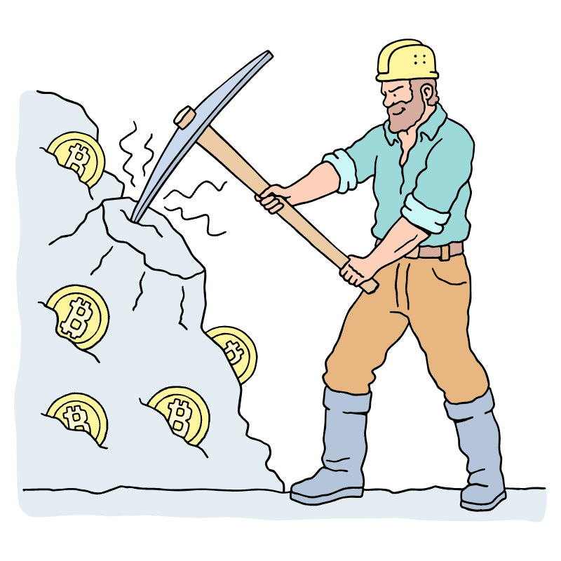 Finances Bitcoin Mining Illustration from Bruxelles Set