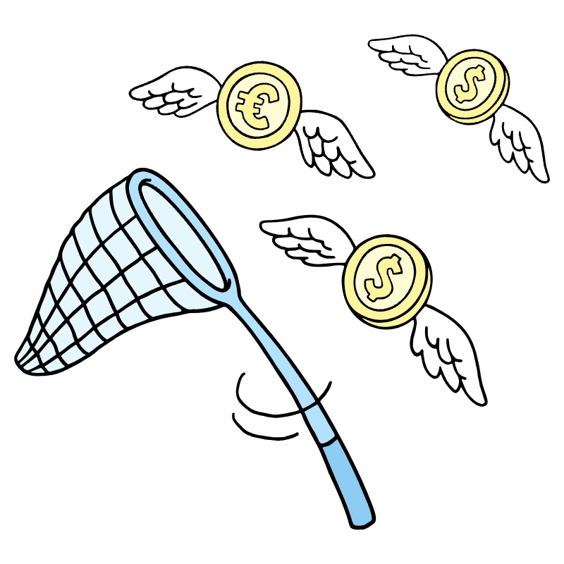 Finances Chasing Money Illustration from Bruxelles Set