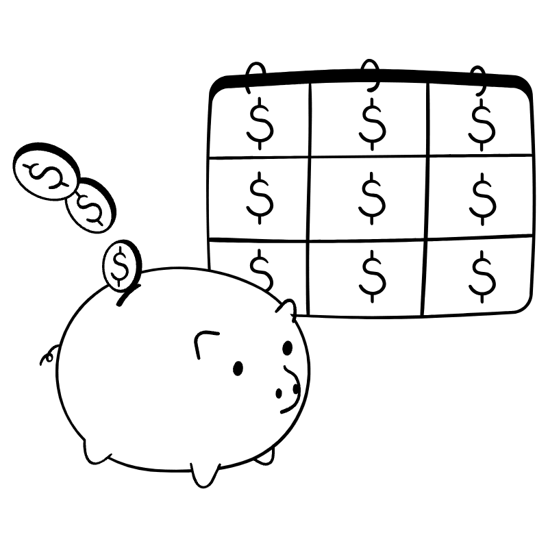 Savings Calendar Illustration from Milano Set