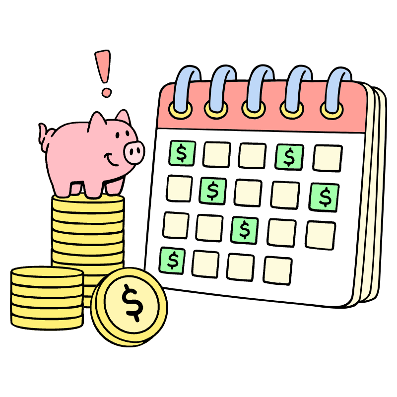 Savings Calendar 2 Illustration from Bruxelles Set