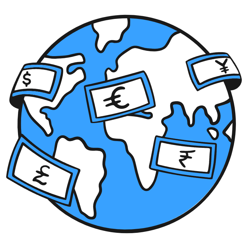 Currencies World Illustration from Brooklyn Set