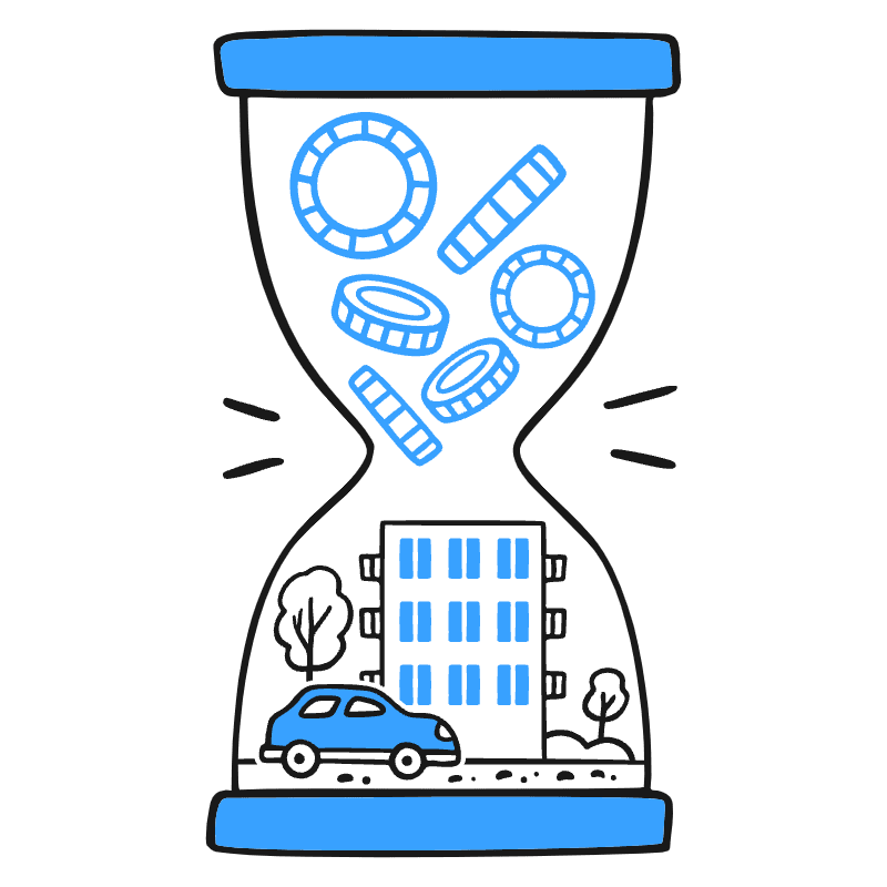 Investing Hourglass Illustration from Brooklyn Set