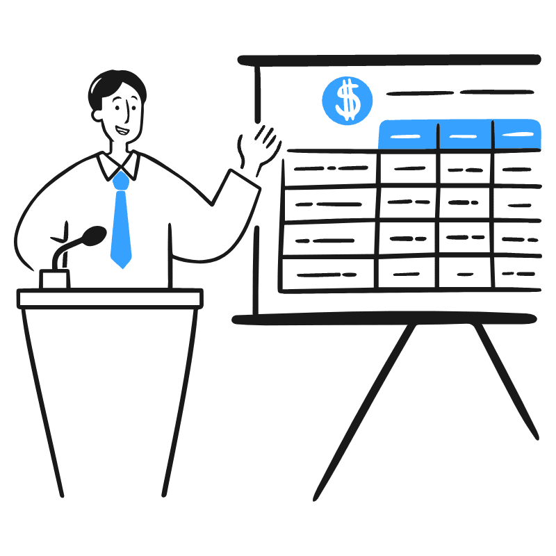 Businessman Giving A Keynote 1 Illustration from Brooklyn Set